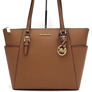 Michael Kors Large Charlotte TZ Tote Bag Luggage Brown